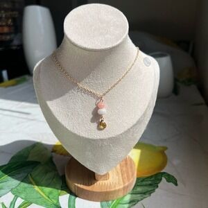 Citrine Necklace, Pink Jade Necklace, White Jade Necklace, Pink Lemonade, Casual